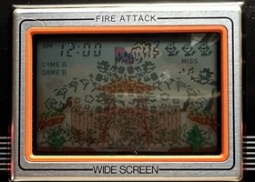 Nintendo Game & Watch-FIRE ATTACK- ID-29-Wide Screen-1982-Box-Pink Insert 