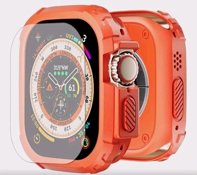 BOTOMALL Rugged Case w/ 9H Glass for Apple Watch Ultra 49mm Orange