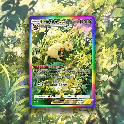 Leafeon ex TCG Pocket Custom Card Fan Art Holo Collectible