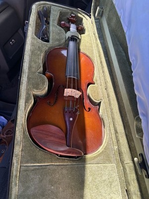 Hygroteam Acoustic Violin Brown Varnish 4 Strings with Case Bow Shoulder Rest