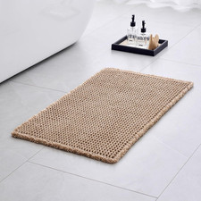 Waffle Bath Mat Non Slip Washable, Super Absorbent Quick Dry Boho Bathroom Rugs