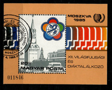 HUNGARY-1985.Souv.Sheet - 12th World Youth Fest./Moscow,Kreml(1) USED Mi: Bl 178