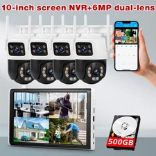 KERUI WiFi 8CH NVR 10.1" LCD Monitor 6MP Security Camera System with 500G HDD