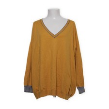 Open End, Strickpullover, Größe: 52/54, Gelb/Grau #NbK