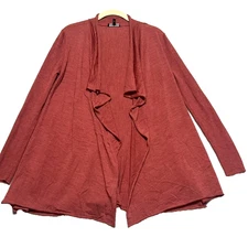 Eileen Fisher Merino Wool Cardigan Sweater Womens SMALL Open Front Drape Shawl