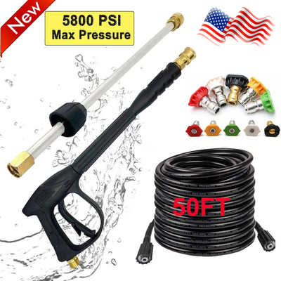 #ad High Pressure 4000PSI Car Power Washer Gun Spray Wand Lance Nozzle and Hose Kit $23.98