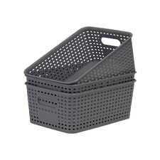 Soddeph 3 Pack Plastic Storage Baskets with Handles,Stackable Organizer Bins ...