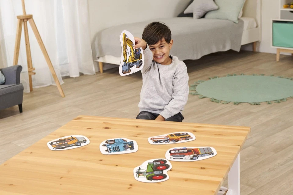 Noris - 6 Primi Puzzle: Veicoli per Bambini dai 3 Anni - Con Trattore e Co. a31h - Immagine 2 di 4