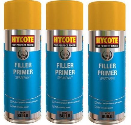 Hycote Yellow Fast Drying Aerosol Spray Paint 400mL x3 1.2 Litres Perfect Finish
