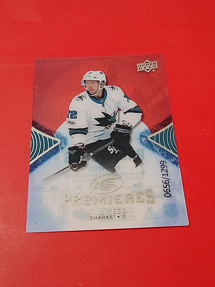 Tim Heed 2017-18 Upper Deck Ice Premieres 656/1299 San Jose Sharks #110 - Image 2 of 4