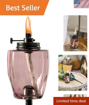 Transforming 64'' Adjustable Pink Glass Torch - From Table Centerpiece to Patio