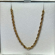 10K Yellow Gold Rope Chain 22in Lobster Clasp