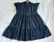 NEW FOREVER 21 Womens Black Lace Sheer Short Dress Cover Up Ruffle