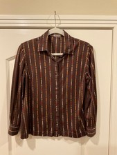 Vintage Celine Paris Chain Link 100 Cotton Button Down Blouse FR44 - US12
