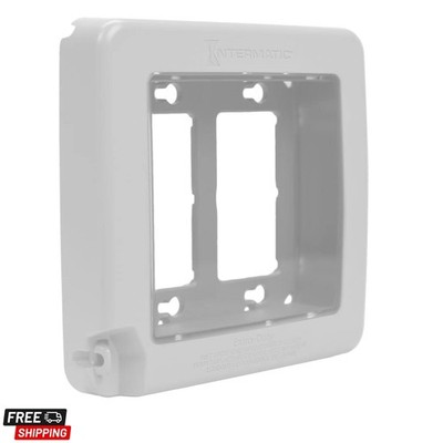Low-Profile Extra-Duty Weatherproof 2-Gang Cover, White - Expandable Front Wi...