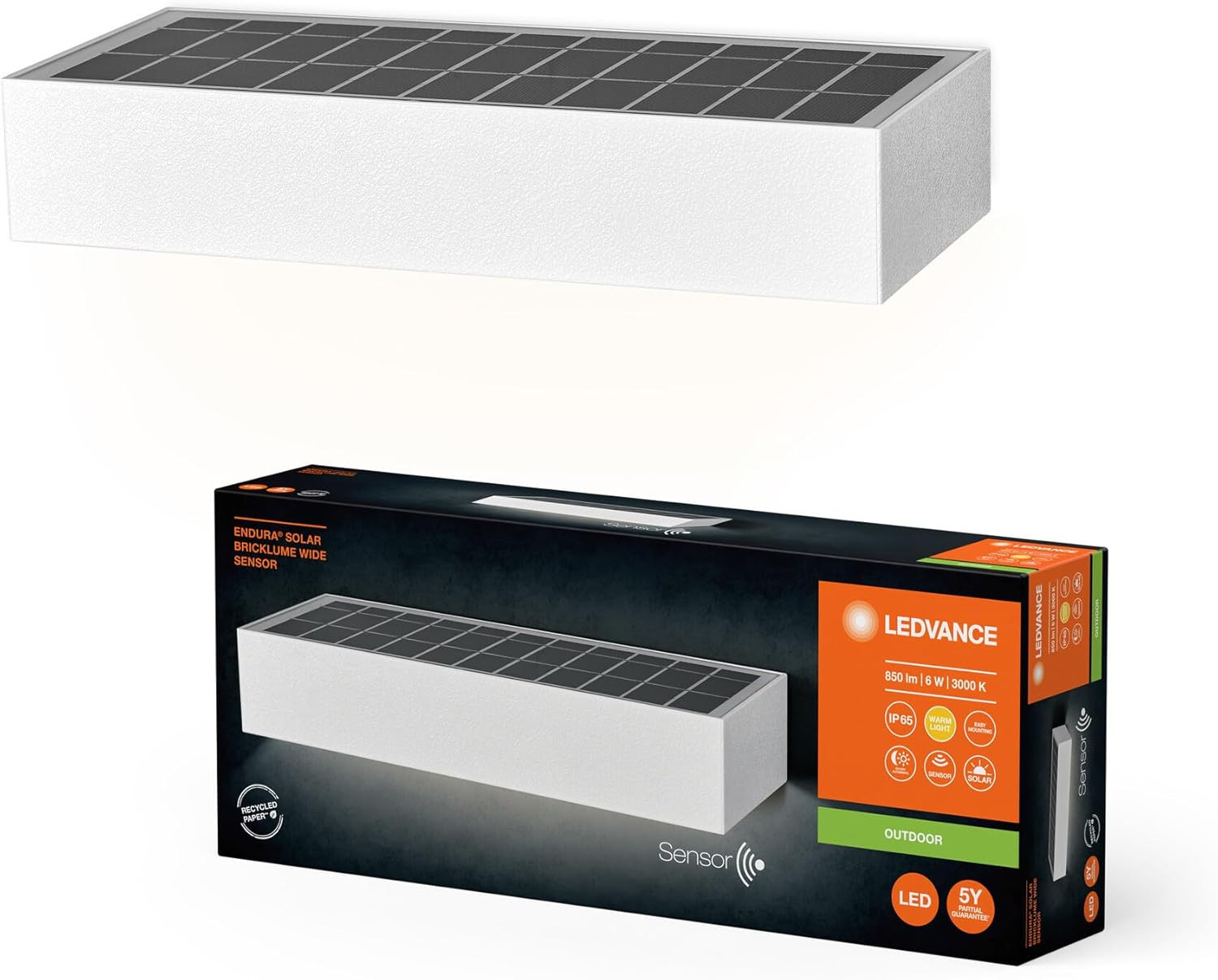 Illuminazione Esterna Design LEDVANCE Endura Bricklume Solare Bianco 6W