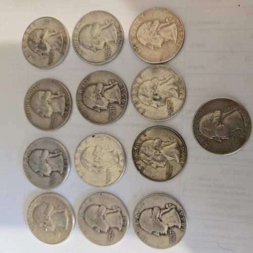 1942-1964 Washington Silver Quarters Lot of 8 Various years 90%