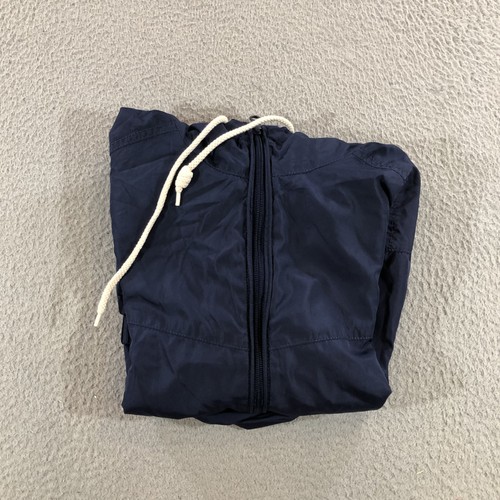 Chaqueta cortavientos Vans para hombre pequeña azul marino con capucha cremallera completa abrigo ligero - Imagen 14 de 15