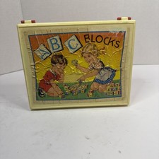 ABC Blocks Puzzles Fairy Tales - Vintage Hermann Eichhorn Made In West Germany