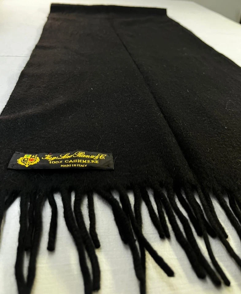 Bufanda negra 100 % cachemir LORO PIANA hecha en Italia Foto 3 de 4