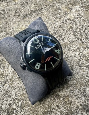 Rare U-Boat Darkmoon Black Dial Limited Swiss Watch Pvd Carbon Khaki Field PRX 