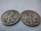 Lot of 2 Walking Liberty Half Dollars 1923S & 1935P Silver Coins See Pics