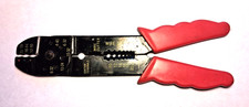 FOUR WAY WIRE CRIMPER / STRIPPER / CUTTER TOOL - RED HANDLE