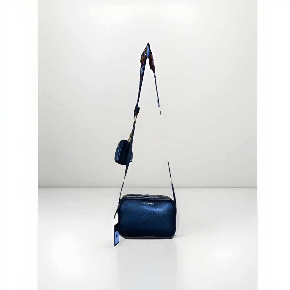 NWT KARL LAGERFELD PARIS MAYBELLE CROSSBODY BAG  PURSE BLACK W AIRPOD CASE - Image 2 of 4