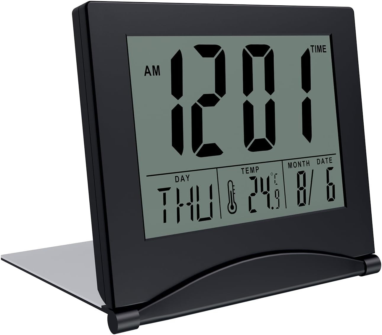 MMOBIEL Digital Clock LCD Travel Alarm Foldable for Desk Top – Day, Date and