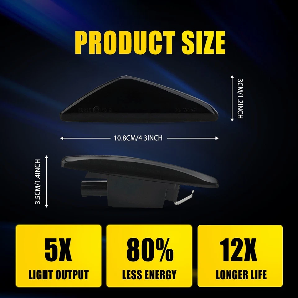 Smoked LED Fender Side Marker Light Turn Signal For BMW X3 F25 X5 E70 X6 E71 E72 - Image 2 of 4