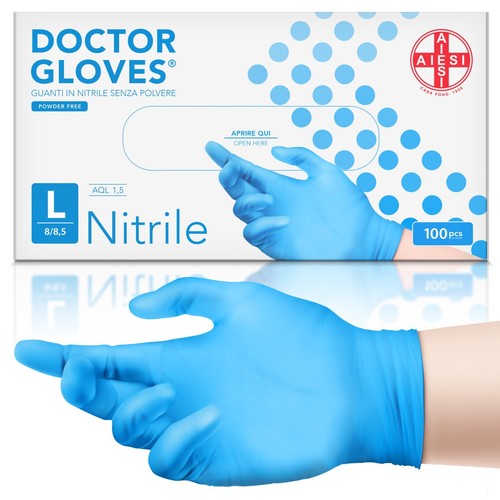 100 Guanti in Nitrile senza polvere monouso blu S/M/L/XL - uso medico no talco - Foto 12 di 17