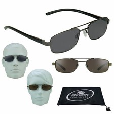 Square Aviator Full Lens Sun Readers Reading Glasses Dark Brown Smoke