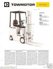 Fork Lift Truck Brochure - Towmotor Caterpillar - M20 M25 MC30 - c1974 (LT36)