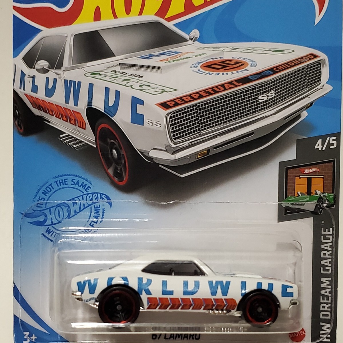 Hot Wheels 1967 Chevy Camaro Worldwide White Diecast 1:64 Car HW