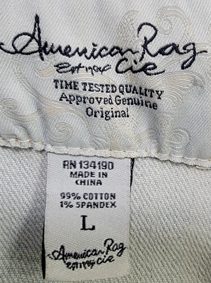 American Rag Cie Mujer Chaleco Chaqueta Abrigo Talla L Grande Sin Mangas Botón Jean Foto 2 de 4