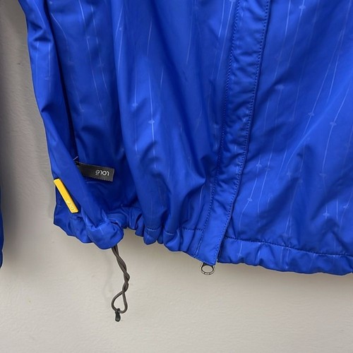 Lole Blue Windbreaker leichte Regenjacke mit Kapuze verstellbare Reißverschlusstaschen - Bild 3 von 9