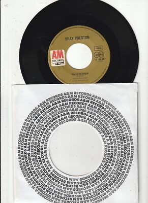 Billy Preston  -You're So Unique / How Long Has The Train Been Gone- 7'' 45 