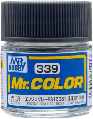 Mr. Hobby C339 Mr. Color Gloss Engine Gray FS16081 Lacquer Paint 10ml - US