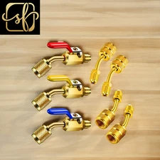 7 Pieces Air Conditioning Refrigerant Angled Compact Ball Valve 1/4 Inch for R41