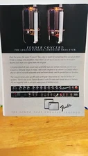 FENDER CONCERT AMPLIFIERS TUBE AMPS GUITAR 1984 PRINT AD 11 X 8.5 00283
