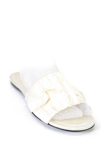 white satin slides