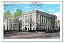 1942 Court House And Jail Exterior Roadside Flint Michigan MI Posted Postcard