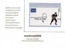 Tony Tanti Vancouver Canucks AUTOGRAPH AUTO SIGNED INDEX HOCKEY CARD 100% COA
