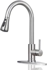 Commercial Kitchen Sink Faucet Stainless Steel Single Handle Pull Out Sprayer