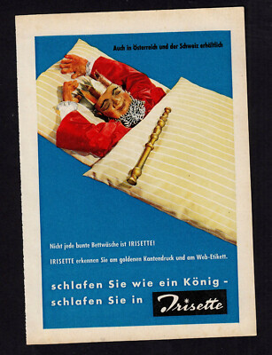 3w4899/ Vintage 1960 Advertising - IRISETTE - Sleep Like A King.