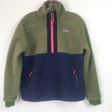 Vineyard Vines Womens Small Colorblock SuperShep Sherpa 1/2 Zip Fleece Pullover