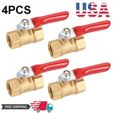 4 Pack 1/4" Female Female NPT Brass Ball Valve Moisture Air Tank Drain shut Off-