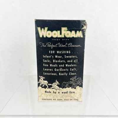 Vintage Wool Foam Laundry Soap Box Wool Cleanser Wool Novelty Co. Sealed