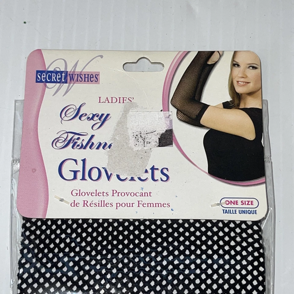 SECRET WISH DAMAS Sexy GUANTES DE RED DE PESCA Halloween Rockstar Disfraz NUEVO Foto 3 de 4
