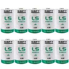 (10-Pack) For Saft LS33600 Size D 3.6V 17000mAh Primary Lithium Battery